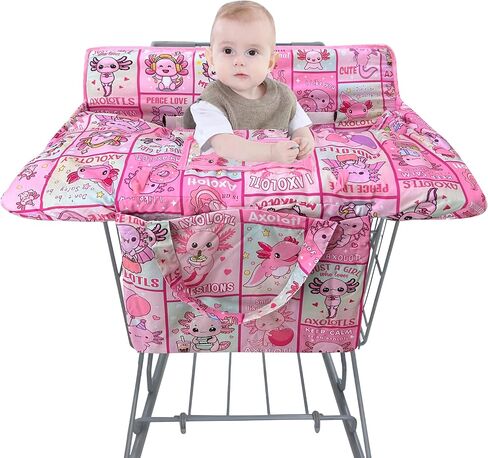 Shopping Cart Cover for Baby,2-in-1 Baby Cart Covers with Portable Cloth Bag Cart Seat Pad for Babies Grocery Cushion Cover Restaurant,Suitable for All Supermarkets and Restaurants in Saudi Arabia