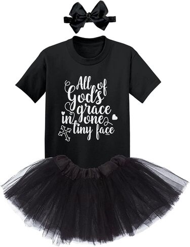 Tcombo All Of God's Grace In One Tiny Face Baby Bodysuit + Tutu Skirt + Bow Headband Set in Saudi Arabia