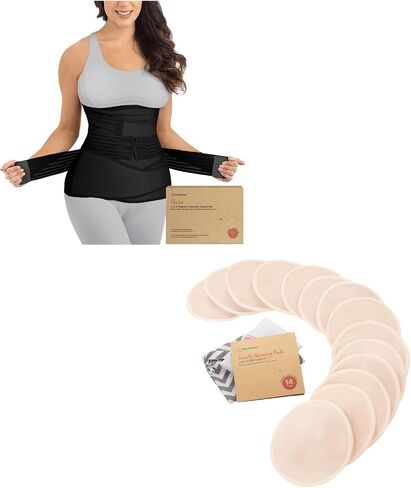 Keababies 3 in 1 postpartum Belly دعم الدعم لفات الرث التمريض - فرقة البطن بعد الولادة - 14 منصات قابلة للغسل + حقيبة غسل in Saudi Arabia