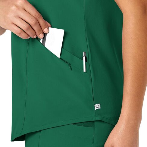 WonderWink Womens Renew V-Neck Top Medical Scrubs, Hunter, Small US in Saudi Arabia