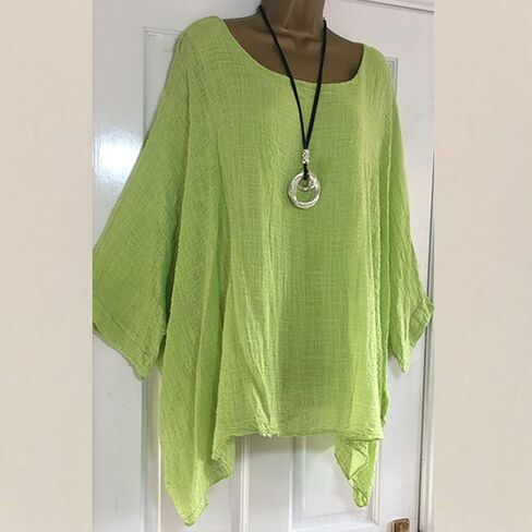 Women Linen Cotton Tops Tunic Top – Casual Batwing Long Sleeve Baggy T Shirt Tees Oversized Loose Flowy Blouse in Saudi Arabia