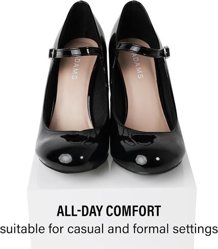 J. Adams Skippy Heels for Women - Round Toe Chunky High Heel Mary Jane Pumps in Saudi Arabia