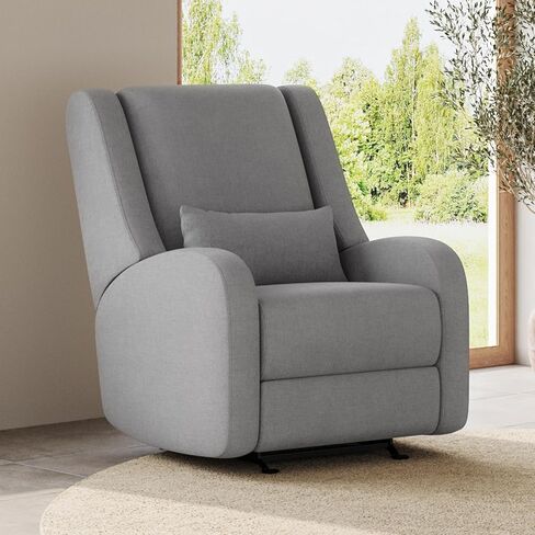 Purse & the Wingback-Power Reclining Glider for Lustery-كرسي مريح مع نسيج شحن مقاوم للبقع وموانئ شحن مدمجة-غرفة الأطفال الحديثة الأساسية (العاج) in Saudi Arabia