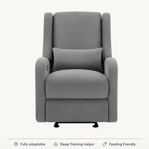 Purse & the Wingback-Power Reclining Glider for Lustery-كرسي مريح مع نسيج شحن مقاوم للبقع وموانئ شحن مدمجة-غرفة الأطفال الحديثة الأساسية (العاج) in Saudi Arabia