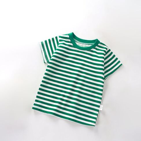 Summer Children's Short Sleeved T Shirt Pure Cotton Boys Girls Single Baby Base Shirt Striped Multi Shirt Clothes in Saudi Arabia