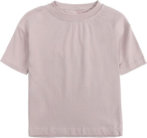 Toddler Boys Girls Tees Short Sleeve Crewneck Cotton Solid T-Shirts Kids Comfort Soft Undershirt Tops Simple Clothes in Saudi Arabia