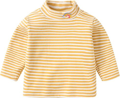 Toddler Baby Boys Girls Turtleneck Shirt Long Sleeve Striped Pullover Top Casual Winter Undershirts, Fall Comfy Outfit in Saudi Arabia