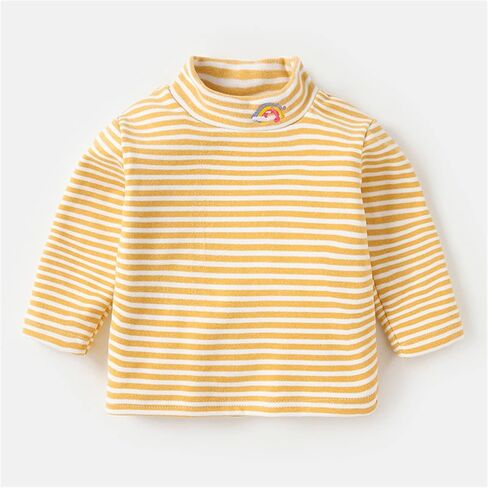 Toddler Baby Boys Girls Turtleneck Shirt Long Sleeve Striped Pullover Top Casual Winter Undershirts, Fall Comfy Outfit in Saudi Arabia