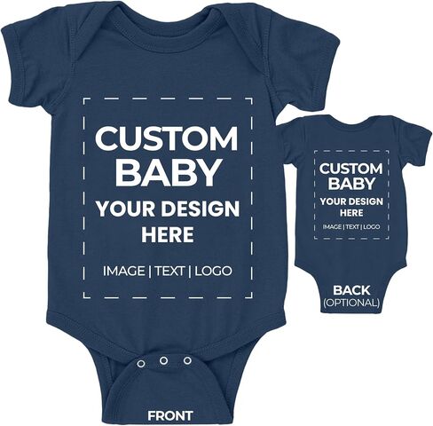 Custom Baby Bodysuit Design Your Own Body suit - Personalized Text Image - Baby Boy & Girl Newborn Romper in Saudi Arabia