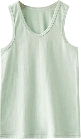 Unisex Toddler Baby Boys Girls Solid Color Crop Tank Tops T-Shirts Undershirts Cotton Summer Sleeveless Sports Vest in Saudi Arabia