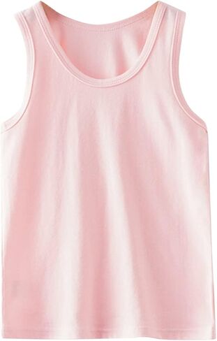 Unisex Toddler Baby Boys Girls Solid Color Crop Tank Tops T-Shirts Undershirts Cotton Summer Sleeveless Sports Vest in Saudi Arabia