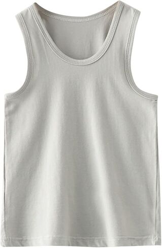 Unisex Toddler Baby Boys Girls Solid Color Crop Tank Tops T-Shirts Undershirts Cotton Summer Sleeveless Sports Vest in Saudi Arabia