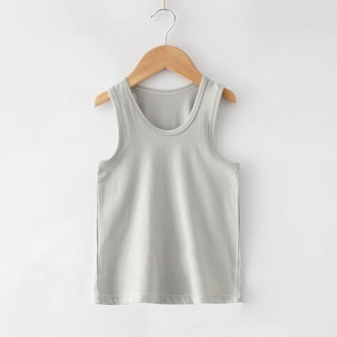 Unisex Toddler Baby Boys Girls Solid Color Crop Tank Tops T-Shirts Undershirts Cotton Summer Sleeveless Sports Vest in Saudi Arabia
