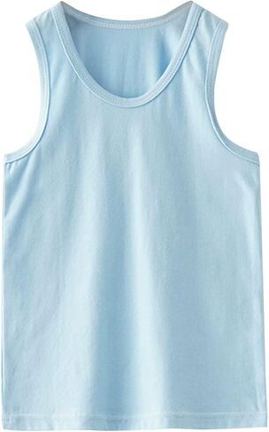 Unisex Toddler Baby Boys Girls Solid Color Crop Tank Tops T-Shirts Undershirts Cotton Summer Sleeveless Sports Vest in Saudi Arabia
