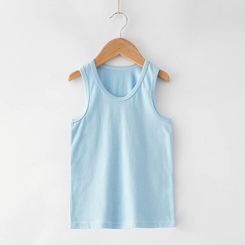 Unisex Toddler Baby Boys Girls Solid Color Crop Tank Tops T-Shirts Undershirts Cotton Summer Sleeveless Sports Vest in Saudi Arabia