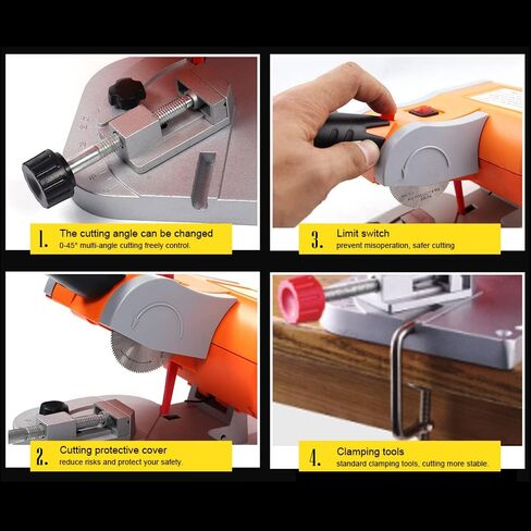 45° Miter Mini Benchtop Cut-Off Saw,Hobby Crafts Mini Cuts Wood Metal W/Clamping Tool,Adjustable Cutting Angle & 7800r/Min For Metal Wood Plastic. in Saudi Arabia