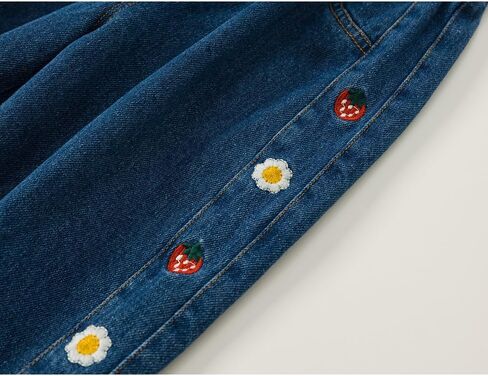 Toddler Baby Girls Flower Embroidered Denim Pants Casual and Versatile Pants in Saudi Arabia