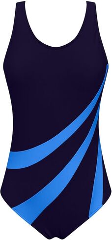 Women's One Piece Swimsuits Tummy Control High Waisted Bathing Suit Wrap Tank Swimsuit Color Block Slimming Swimwear in Saudi Arabia