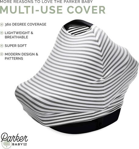 Parker Baby 4 في 1 غطاء مقعد للسيارة للفتيات والفتيان - مظلة Carseat Endrady ، غطاء التمريض ، غطاء عربة البقالة ، غطاء الكرسي المرتفع - "Desert" in Saudi Arabia