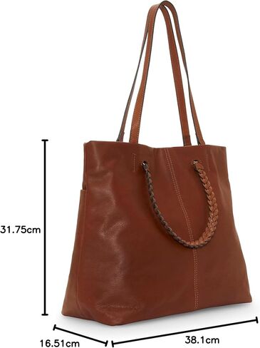 Lucky Brand Jema Leather Tote, Whiskey in Kuwait