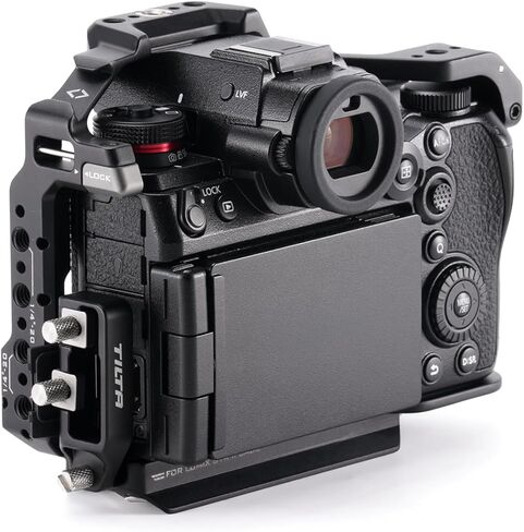 Tilta Full Camera Cage متوافق مع Panasonic S1R II ، S1 II ، S1 IIE ، S5 II ، S5 IIX & G9 II - Black | HDMI/USB-C CLAMP ، حذاء بارد ، 1/4 "-20 و 3/8" -16 المواضيع | مفتاح ذكي وينين ألين in Saudi Arabia