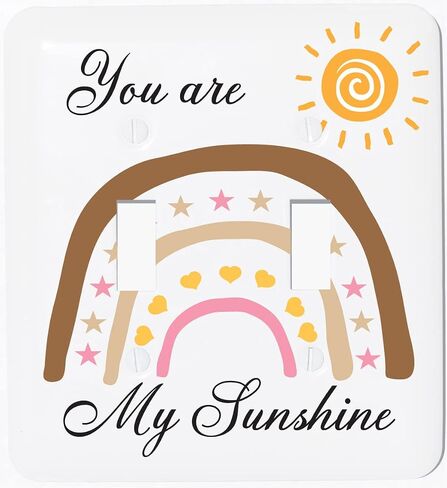 You are My Sunshine Boho Sun and Rainbow Girls Light Switch Plate and Outlet Covers Bohemian Wall Plate Nursery Decor (Outlet Cover) in Saudi Arabia
