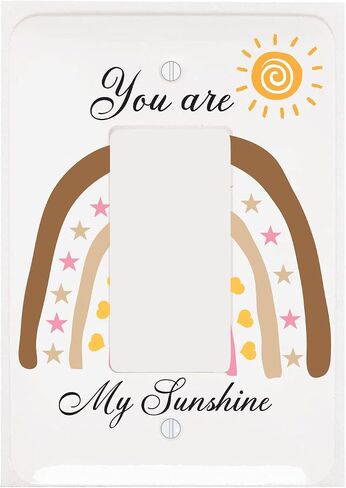 You are My Sunshine Boho Sun and Rainbow Girls Light Switch Plate and Outlet Covers Bohemian Wall Plate Nursery Decor (Outlet Cover) in Saudi Arabia