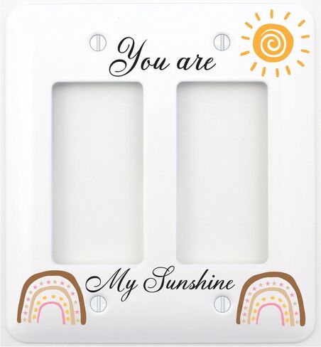 You are My Sunshine Boho Sun and Rainbow Girls Light Switch Plate and Outlet Covers Bohemian Wall Plate Nursery Decor (Outlet Cover) in Saudi Arabia