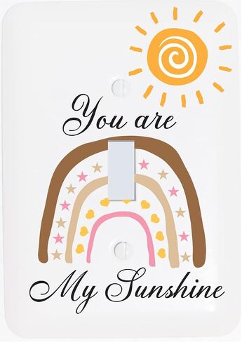 You are My Sunshine Boho Sun and Rainbow Girls Light Switch Plate and Outlet Covers Bohemian Wall Plate Nursery Decor (Outlet Cover) in Saudi Arabia