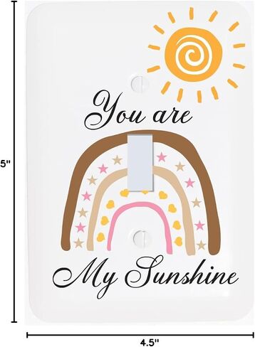 You are My Sunshine Boho Sun and Rainbow Girls Light Switch Plate and Outlet Covers Bohemian Wall Plate Nursery Decor (Outlet Cover) in Saudi Arabia