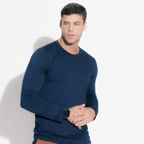 Insider - تي شيرت Tech بأكمام طويلة للرجال - مضاد للروائح - قميص للاستخدام اليومي، قمصان رياضية للرجال، سريع الجفاف، قميص Tech in Kuwait