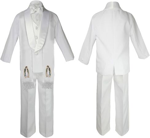 New Born Baby Boy Christening Baptism Church White Suit Guadalupe On Stole Sm-7 in Saudi Arabia