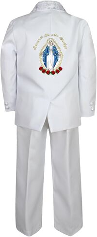 Baby Boy Toddler Christening White Tuxedo Color Virgin Mary On the back Sm-7 in Saudi Arabia