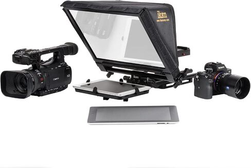 Ikan Elite Generation 2 Universal Large Tablet Teleprompter for Surface Pro & Ipad Pro, Beam Splitter 70/30 Glass w/Rolling Case (PT-ELITE-V2-TK) - Black in Saudi Arabia