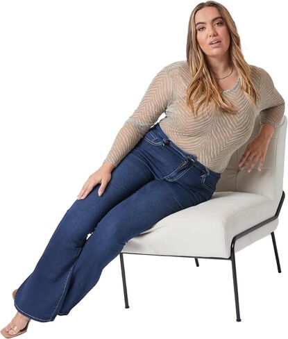 YMI Women's Plus Size Hyperdenim Super Stretchy Flare Jeans in Saudi Arabia