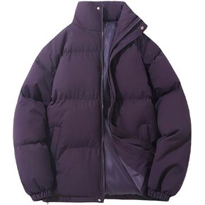 Women Casual Couple Bread Coat Quilted Zipper Long Sleeve Puffer Jacket Thermal Thickened Loose Puffer Down Plus Size