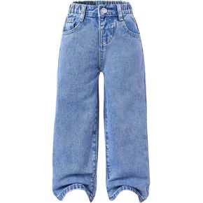 SOLY HUX Toddler Girl's High Waisted Baggy Jeans Wide Leg Streetwear Denim Pants
