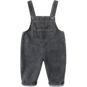 Toddler Bodysuits Denim Pants Baby Infant Strap Jumpsuits Jeans Straight Baggy Wide Leg Casual Bottoms Clothes