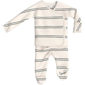 Bonsie Skin to Skin Babywear Footie Bodysuit - Striped Baby Footed One Piece with Stripe Pattern - Old School