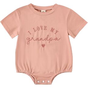 Newborn Outfit Romper, Baby Short Clothes Boy Girl, Spring Summer Gifts for Baby Boys/Girls 0-18M