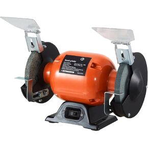 2.1-Amp Bench Grinder, Polishing Machine with 36/80-Grit Grinding Wheels, Brushless Motor 3550 RPM, Table Grinder for Grinding, Sharpening Application (6 inch Single Speed)