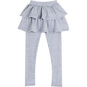 Toddler Girls' Leggings with Skirt Cotton Ruffle Tutu Skirt Soft Solid Pants for Kids
