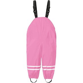 Toddlers Boys Girls Rain Bib Pants Raincoat Windproof Reflective Strips Adjustable Shoulder Strap Outwear