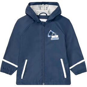Toddler Boys Girls with Hood Rainproof Jacket Reflective Stripe Rain Coat Pockets Raincoat Mudproof