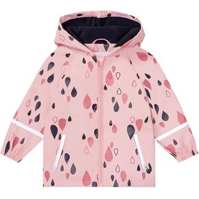 Toddler Boys Girls Rainwear Raincoat with Hood Rainproof Jacket Reflective Stripe Rain Coat Pockets Rain