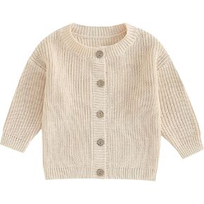 Baby Girl Cardigan Sweater Infant Toddler Long Sleeve Button Up Knit Jacket Coat Warm Fall Winter Clothes