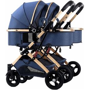 YCKEGEW Double Stroller for Toddlers Side by Side,Two-Way Baby Stroller Twins Pushchair-Detachable,High Landscape Seat and Adjustable Canopy (Color : Dark Gray)