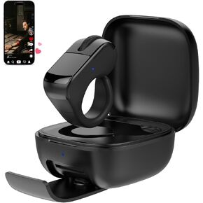 TikTok Scrolling Ring with Touchpad, Finger Silent Air Mouse, Remote Control for TikTok/YouTube Shorts/Instagram Reels, Bluetooth Page Turner for iPad/Kindle App/iPhone/Android/PC (Black)