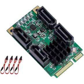 Efficient PCIe to SATA3.0 2/4 Port Adapter Card for Highly Speed Data Transfer&Storage Expansion Quick Installation