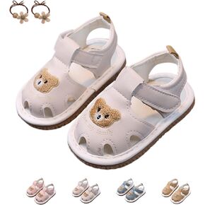 Squeaky Shoes for Toddler Girls Boys, Anti-Slip Toddler Squeaky Shoes for First Walkers Shoes, Open-Toe Sandals